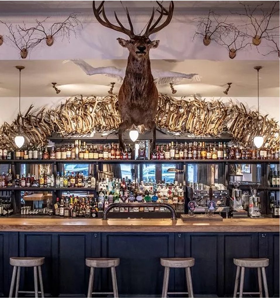 The Flying Stag above the bar
