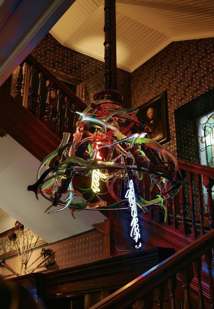 The Red Deer Chandelier by American artist Richard Jackson