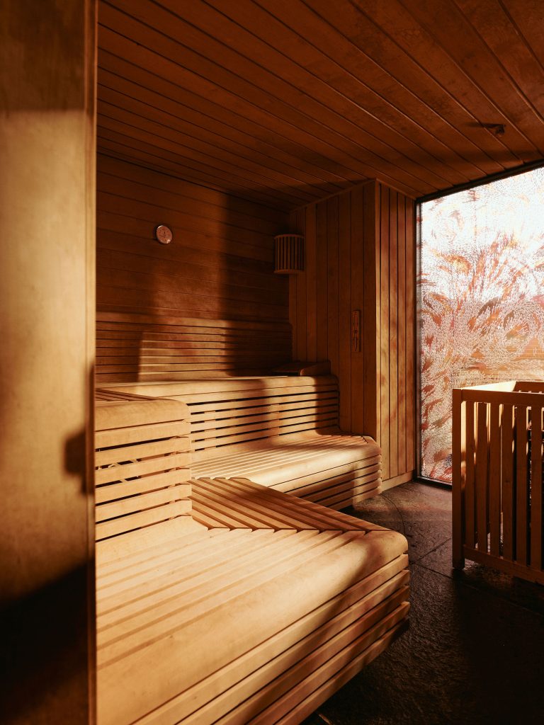 The Fife Arms sauna located on the ground floor of the Albamhor Treatment Rooms