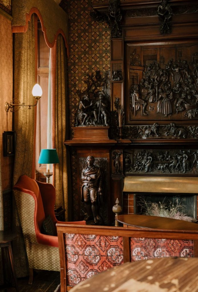 The Burns Chimney-Piece in the lobby of the Fife Arms