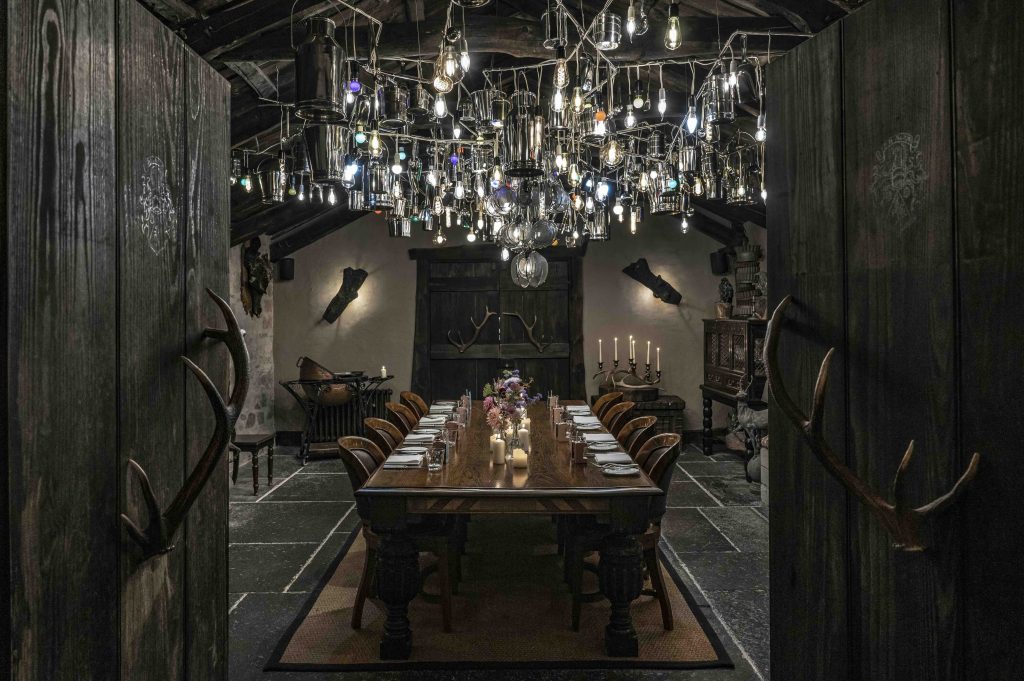 The Fire Room with the chandelier created by Subodh Gupta