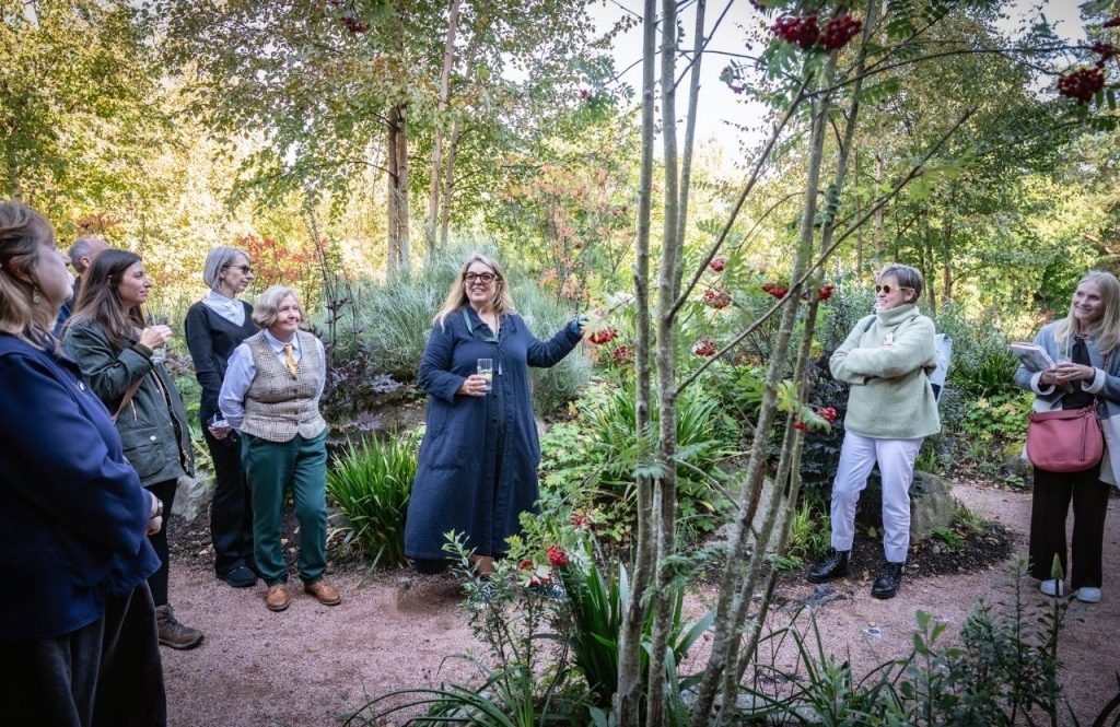 Jenny Blom leading a tour of the Fife Arms garden