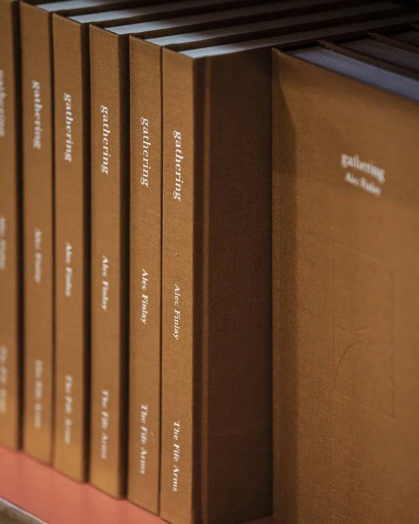 A line-up of books written by Alec Finlay called 'Gathering'