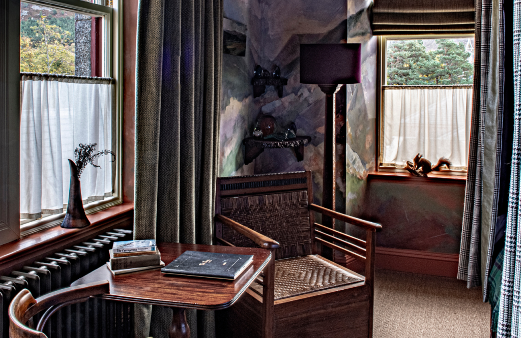 The chair beside the windows in the Hill croft room.